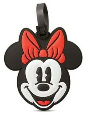 DISNEY WORLD Minnie Mouse Luggage Bag Tag Adult PVC Like New